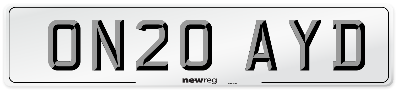 ON20 AYD Number Plate from New Reg